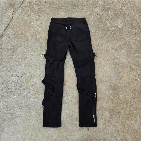 Vtg Y2k TRIPP NYC Multi Strap Zippers D-ring Grunge Goth Bondage Pants 26" Waist - Picture 5 of 8